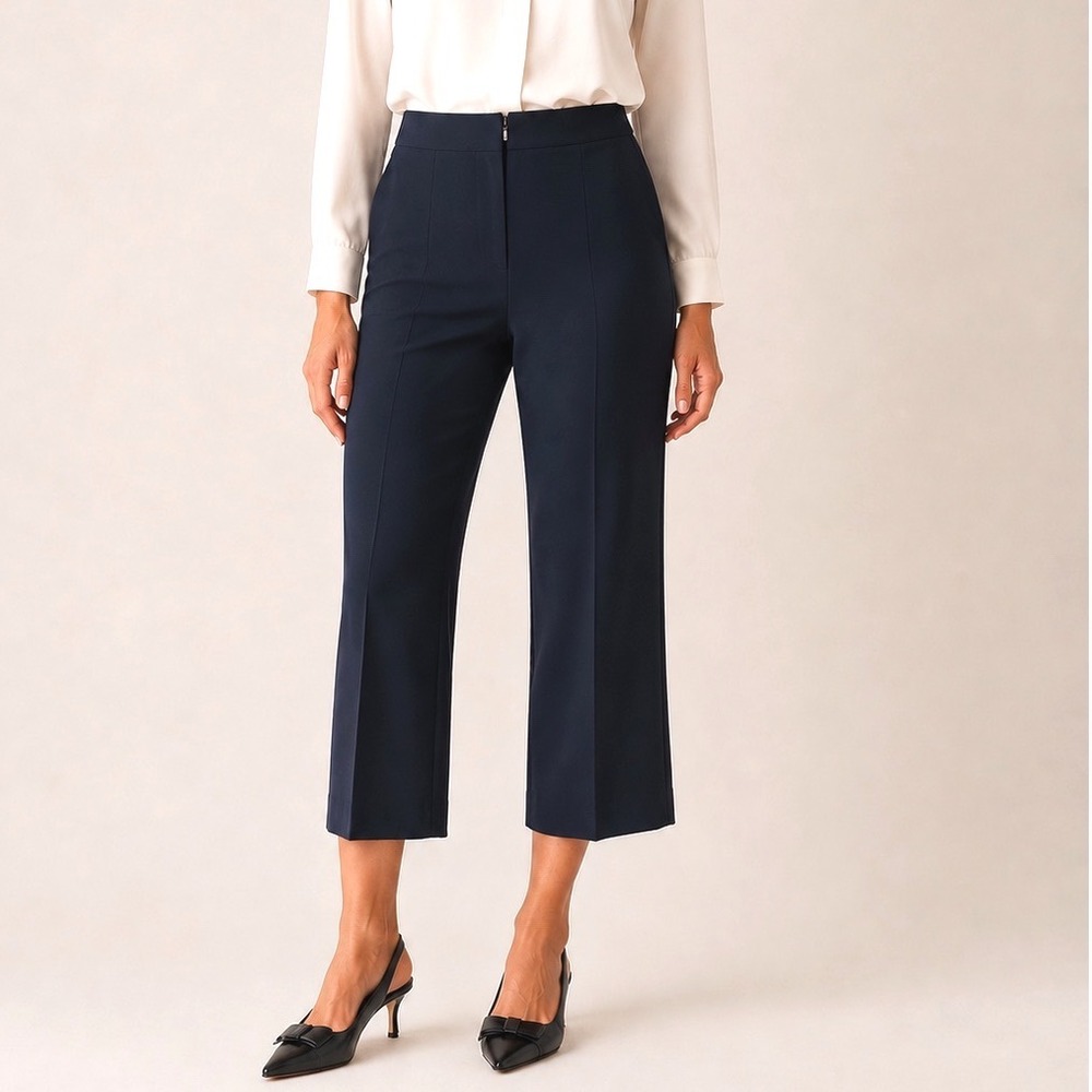 Banana Republic Women Black Pleated Dress Pants Size 10 100% Wool Italy